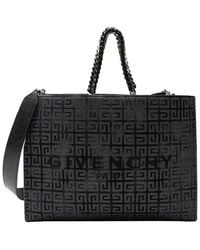 Givenchy - Black Canvas 4g Embroidered Chain Medium G-tote (authentic Pre-loved) - Lyst
