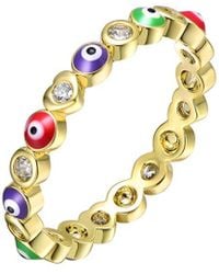 Rachel Glauber - 14k Plated Cz Eyeball Ring - Lyst