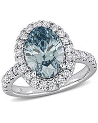 Lab Grown Diamonds - Created Forever 14K 4.06 Ct. Tw. Lab-Grown Diamond Halo Ring - Lyst
