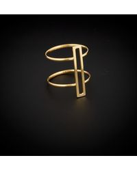 Italian Gold - 14k Double Bar Ring - Lyst