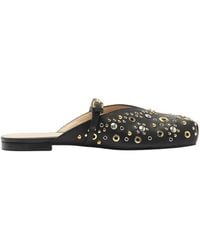 FARM Rio - Studded Square Toe Leather Ballerina Flat - Lyst