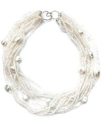 Arthur Marder Fine Jewelry - Silver Moonstone & 9-12mm Pearl Necklace - Lyst