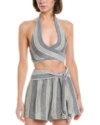Lisa Marie Fernandez - Farrah Halter Linen-Blend Tie Top - Lyst