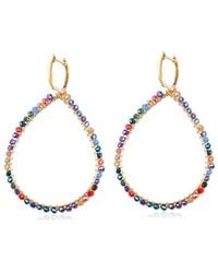 Liv Oliver - 18k Plated 5.75 Ct. Tw. Semi-precious Drop Earrings - Lyst