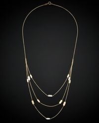 Italian Gold - 14k Tri-tone 3-layer Necklace - Lyst