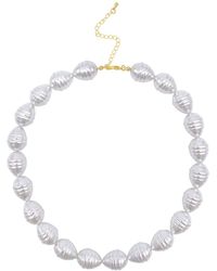 Adornia - 14k Plated Pearl Statement Necklace - Lyst