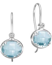 I. REISS - 14k 6.05 Ct. Tw. Diamond & Blue Topaz Earrings - Lyst
