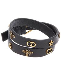 Dior Leather Bracelet - Black