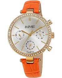 August Steiner - Leather Diamond Watch - Lyst