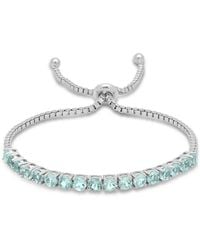 MaxColor - Silver 5.10 Ct. Tw. Blue Topaz Adjustable Bolo Bracelet - Lyst