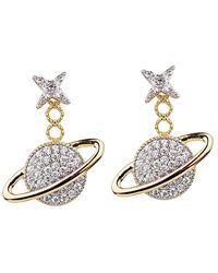 Eye Candy LA - Take Me To Saturn 18k Gold Plated Cz Crystal Earrings - Lyst