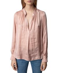 Zadig & Voltaire - Long Sleeve Tink Satin Shirt - Lyst