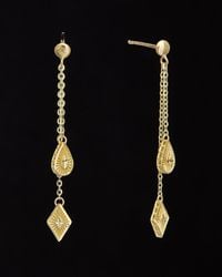 Italian Gold - 14k Tear Drop & Shape Dangle Earrings - Lyst