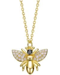Rachel Glauber - 14k Plated Cz Pendant Necklace - Lyst