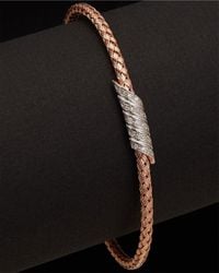 Meshmerise - 18k Over Silver 0.15 Ct. Tw. Diamond Bangle Bracelet - Lyst