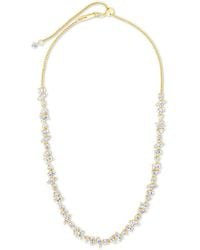 Sterling Forever - 14k Plated Cz Ellery Adjustable Tennis Necklace - Lyst