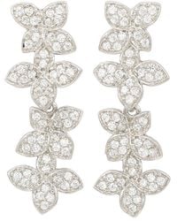 Suzy Levian - Silver Cz Earrings - Lyst
