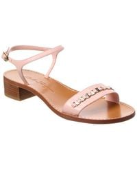 Ferragamo - Vara Chain Leather Sandal - Lyst
