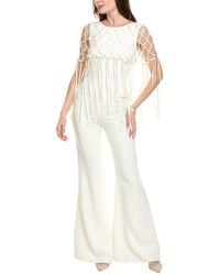 Saloni - Heavy Crepe Silk-Trim Jumpsuit - Lyst
