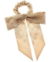 Gucci - Gg Logo Silk Scrunchie - Lyst
