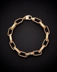 Italian Gold - 14k Ribbed Oval Link Bracelet - Lyst
