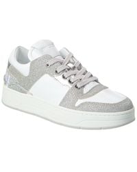 Jimmy Choo - Florent/F Leather & Glitter Sneaker - Lyst