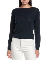 Vince - Dropped-Shoulder Boat Neck Linen-Blend Sweater - Lyst