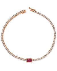 Sabrina Designs - 14k Rose Gold 2.54 Ct. Tw. Diamond & Ruby Tennis Bracelet - Lyst