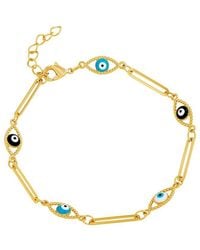 Savvy Cie - 14K Plated Paperclip Bracelet - Lyst