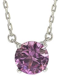 Suzy Levian - Silver 0.02 Ct. Tw. Diamond & Sapphire Necklace - Lyst