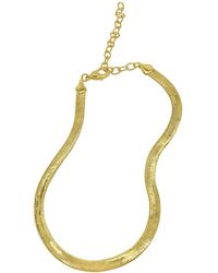 Adornia - 14k Plated Water-resistant Herringbone Chain Necklace - Lyst