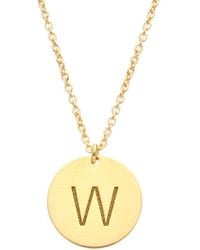Italian Gold Over Silver - Initial Disc Pendant Necklace -Z) - Lyst