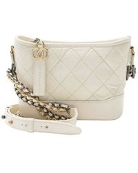 CHANEL - White Aged Calfskin Gabrielle Small Hobo (authentic Pre-loved) - Lyst