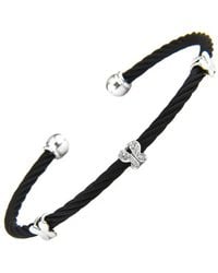Diamond Select Cuts - Butterfly 14K & Stainless Steel 0.01 Ct. Tw. Diamond Bangle Bracelet - Lyst
