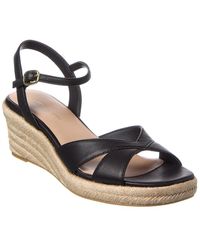Stuart Weitzman - Miami Espadrille Canvas & Leather Wedge - Lyst