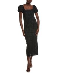 Ganni - Broderie Anglaise Midi Dress - Lyst