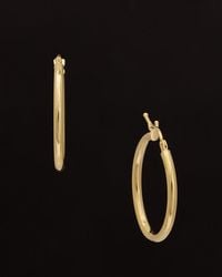 Italian Gold - 18K Polished Hoops - Lyst