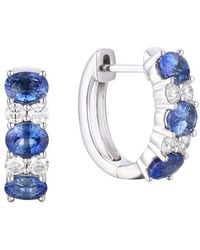 Gregg Ruth - 14K 2.24 Ct. Tw. Diamond & Sapphire Huggie Earring - Lyst