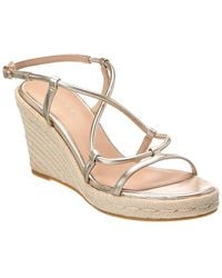Stuart Weitzman - Nilla Espadrille Leather Wedge Sandal - Lyst