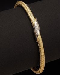 Meshmerise - 18k Over Silver 0.16 Ct. Tw. Diamond Bangle Bracelet - Lyst