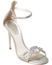 Rene Caovilla Veneziana 105 Leather Sandal - Gray