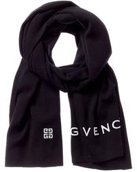 Givenchy Logo Print Wool Scarf - Black