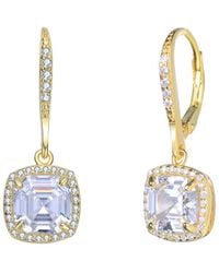 Rachel Glauber - 14k Over Silver Cz Drop Earrings - Lyst