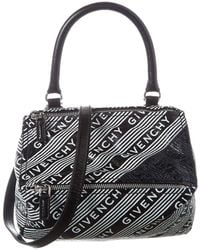 Givenchy Pandora Logo Small Leather Shoulder Bag - Black