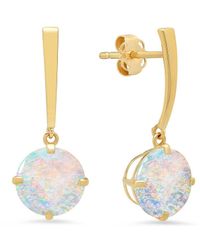MaxColor - 14k 1.30 Ct. Tw. Lab-grown Opal Drop Earrings - Lyst