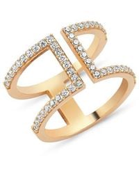 Amorium - 18k Rose Gold Vermeil Cubic Zirconia Ires Ring - Lyst