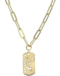 Rachel Reinhardt Jewelry - 14k Over Silver Cz Paperclip Chain Necklace - Lyst