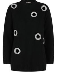 Valentino - Crystal Embellished Cutout O-Ring Sweater - Lyst