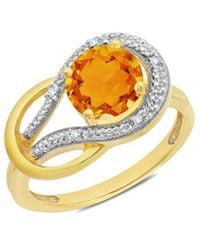 MaxColor - 10k 1.75 Ct. Tw. Diamond & Citrine Eternity Ring - Lyst