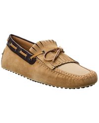 Tod's - Canvas & Suede Loafer - Lyst